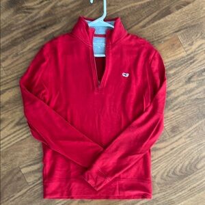 Vineyard Vines Men’s Red 3/4 Zip Sweater! Vibrant Lightweight Casual Style